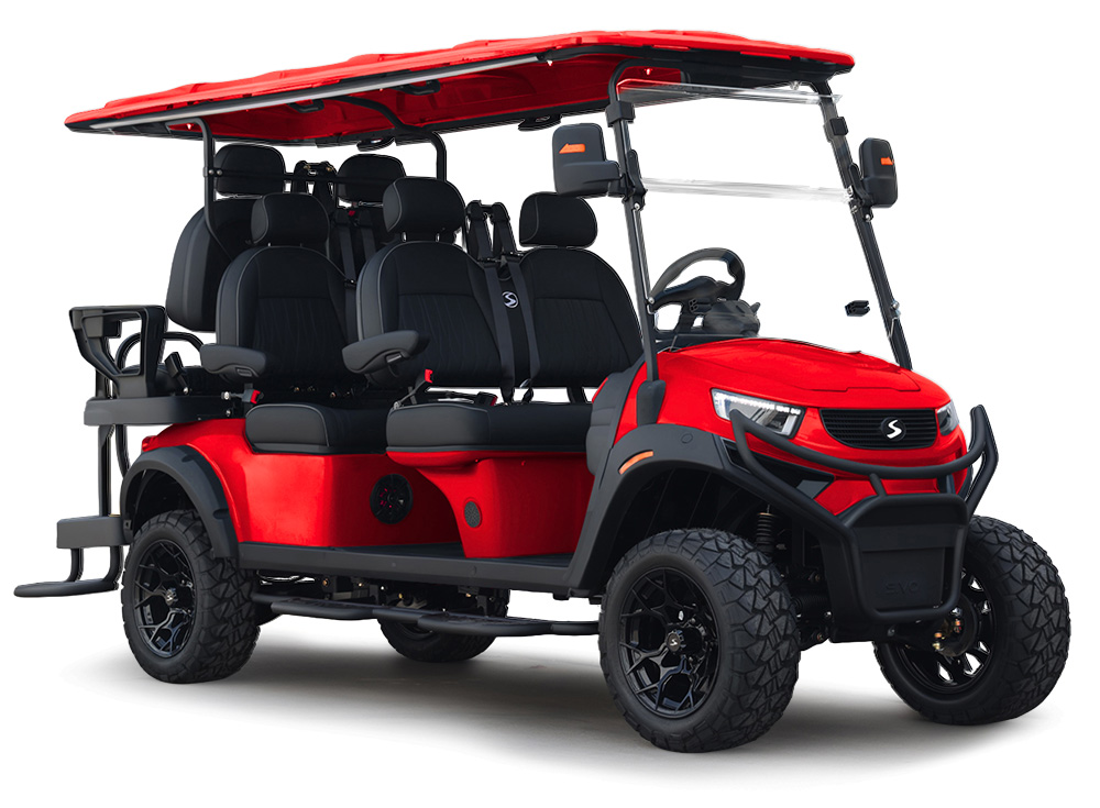 sivo 6 seater lifted in red