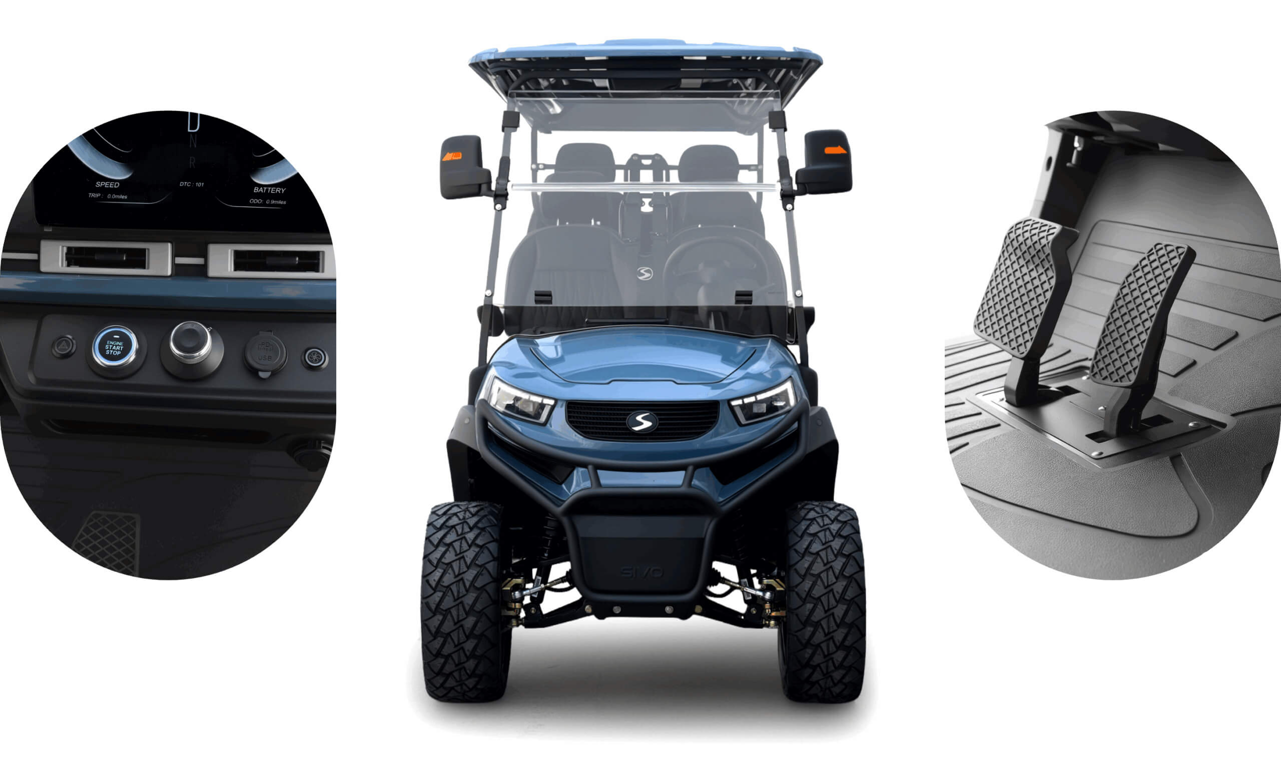 front view of the sivo golf cart